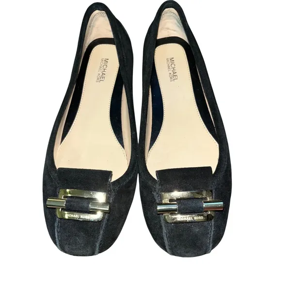 Michael Michael Kors Womens Black Suede Gloria Moc Driving Flats Size 6M Leather - Image 7