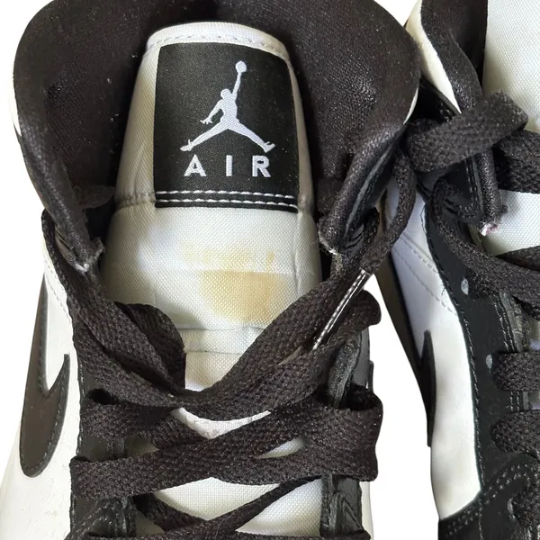 Nike Air Jordan 1‎ Mid Shoes Women's Sz 9.5 White Black Panda DV0991-101 - Image 6
