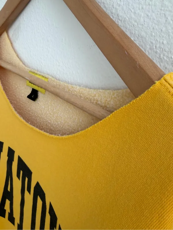Market Studios Chinatown Yellow Off-the-Shoulder Graphic Sweatshirt Pullover Siz - Image 5