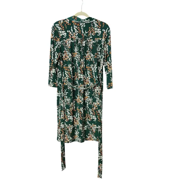 Kaileigh‎ Floral Shirt Dress Women's Green 3/4 Sleeve Belted, XLee-Length - Image 7