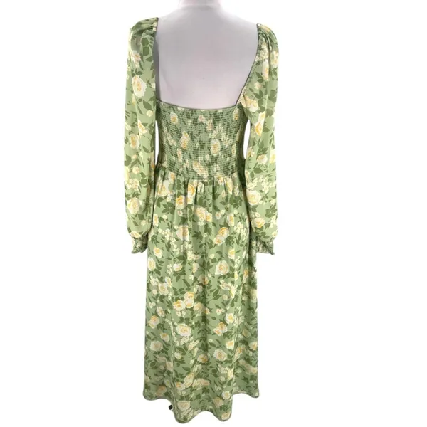 OPT O.P.T. Classic‎ Smocked Maxi Dress floral slit sz XL - Image 8