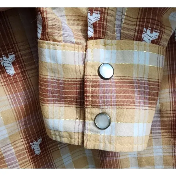 Western Plaid Shirt Long Sleeve Snap Button Cowboy Rodeo Style Size‎ XL - Image 3