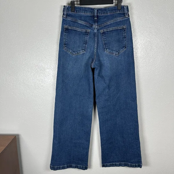 GAP High Rise Stride Relaxed Fit Wide-Leg Jeans Womens 29/8R Medium Wash Denim - Image 3