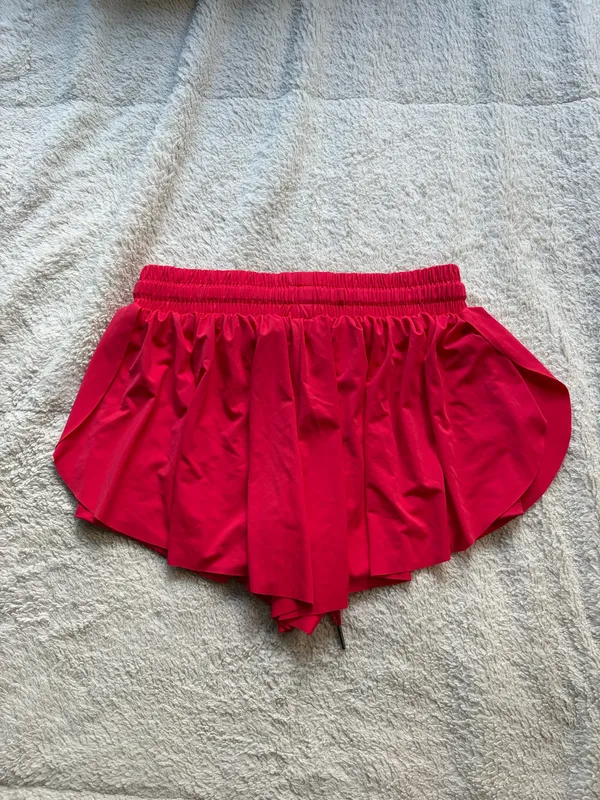 Red Amazon Athletic Shorts Flowy - Image 3