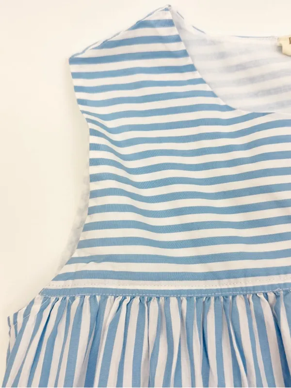 Lake Pajamas Sleeveless Cotton Sleep Pajama Top Blue White Stripes - Image 2