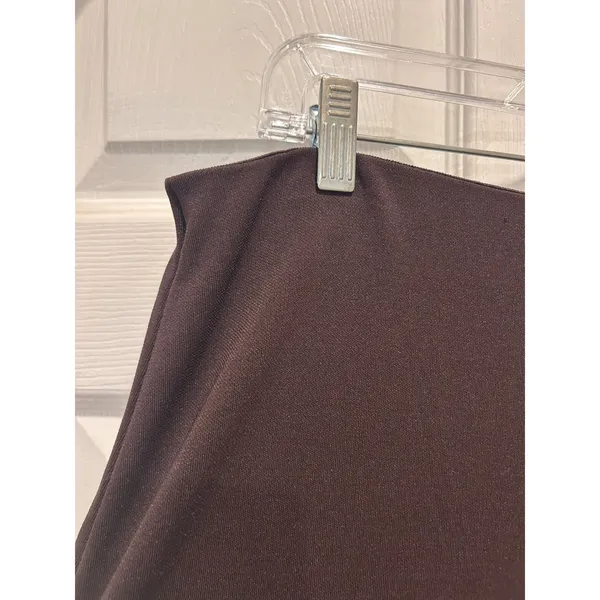 VTG Max Studio Womens Brown Ruffle Hem Knee Length Skirt Size‎ L Made in USA - Image 4