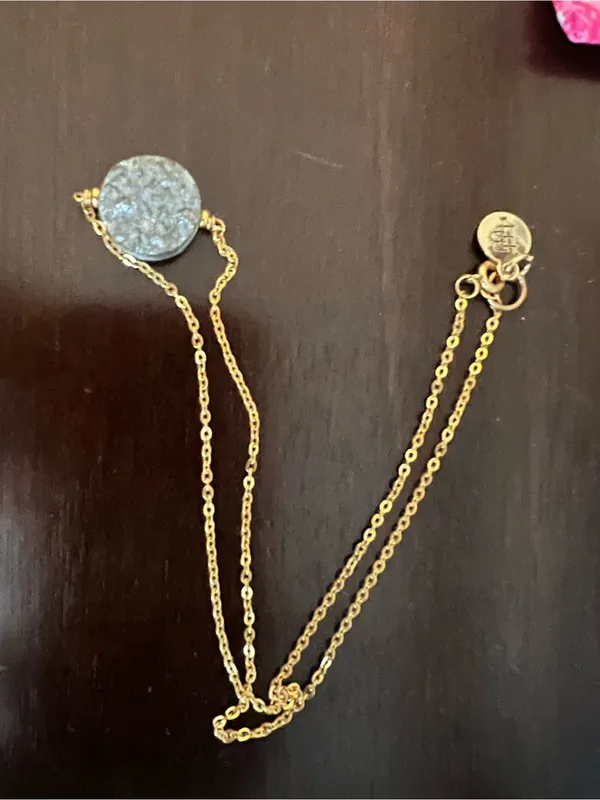 Bourbon and Bowties Gold Chain Necklace and Ring with Silver Druzy Discs - Image 5