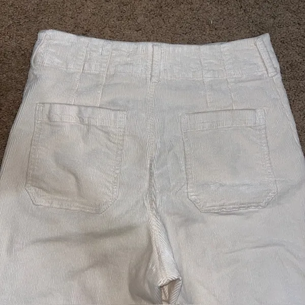 Anthropologie Maeve The Colette Corduroy Ankle Cropped Wide‎ Leg Pants Cream 29 - Image 6
