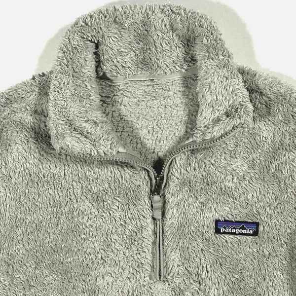 Patagonia Sherpa Fleece Womens Large Los‎ Gatos 1/4 Zip Pullover Gorpcore Gray - Image 5