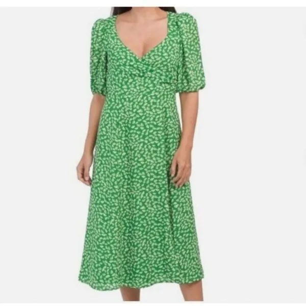 NWT WAYF green floral daisy midi dress - Image 2