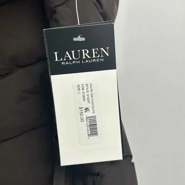 Lauren Ralph Lauren Chocolate Brown Quilted Hooded Puffer Vest Women's Large - Image 5