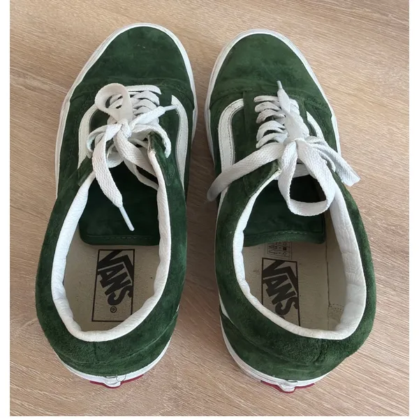 Vans Old Skool Pig Suede Dark Green Shoes Women's 9.5 Men's 8 - Image 6