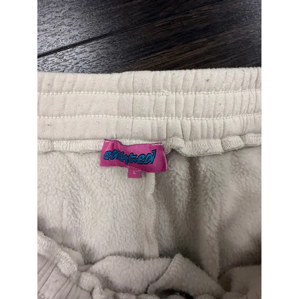 Edikted White Side-Tie Wide-Leg Sweatpants – Size Large - Image 3