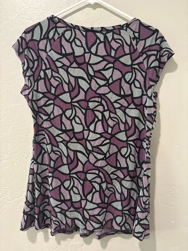 Apostrophe Purple Short Sleeve Blouse - Image 7