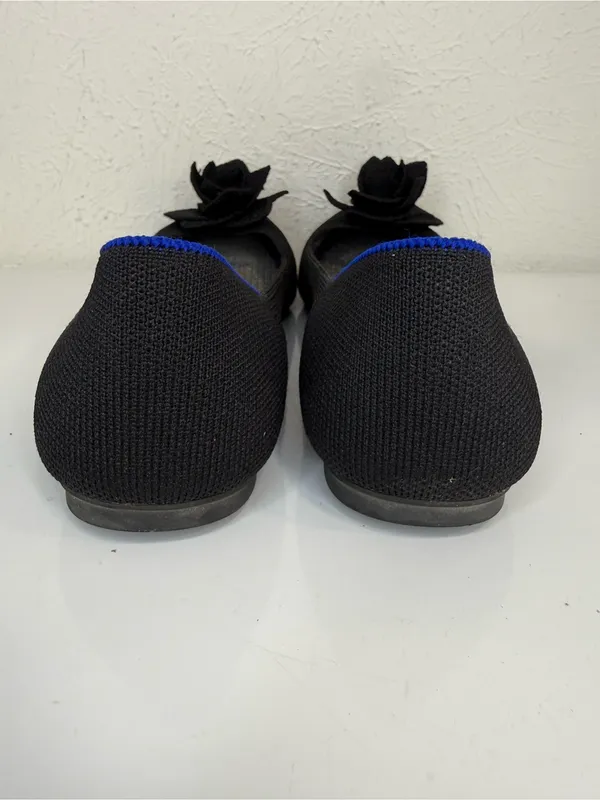 Rothy’s Black Rosette Flower Ballet Flats Size 8 - Image 4