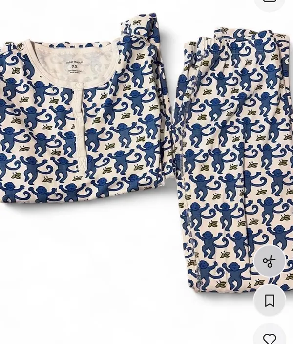 Roller Rabbit Pajamas Monkey Blue Long Sleeve - Image 4