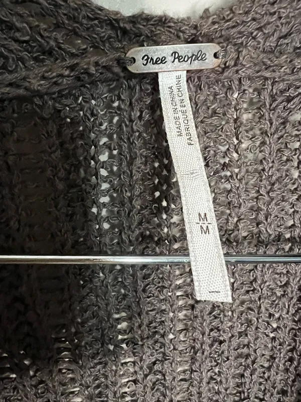 Free People Sloppy Pocket Long Line Cardigan Duster Boho‎ Vest - Image 5