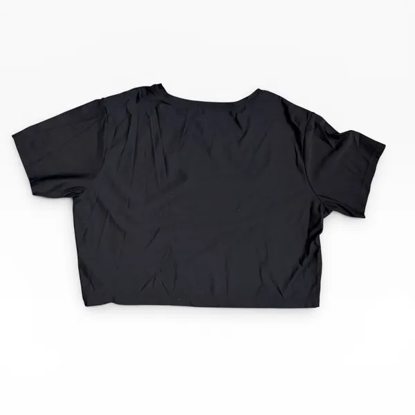 Alphalete Womens Cropped Short Sleeve Workout Tee Black Minimalist‎ Logo S/M - Image 2