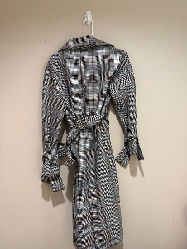 Topshop Trench Coat Plaid  - Image 2
