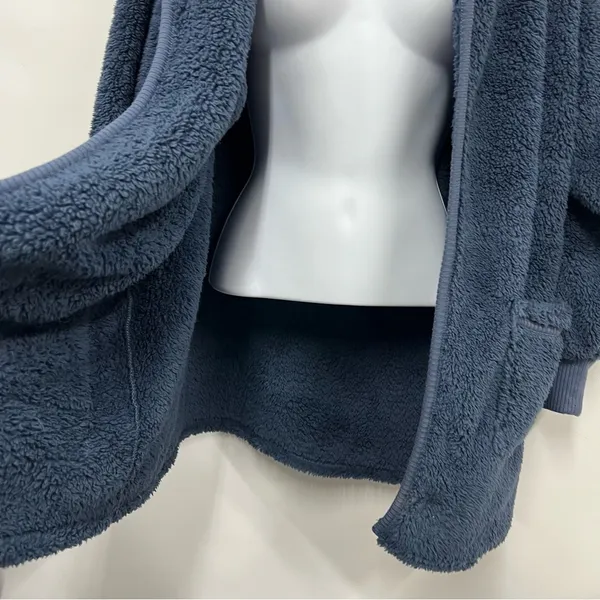Koolaburra by Ugg Plush hooded Cardigan Size S Blue Oversized Open Front Pockets - Image 5