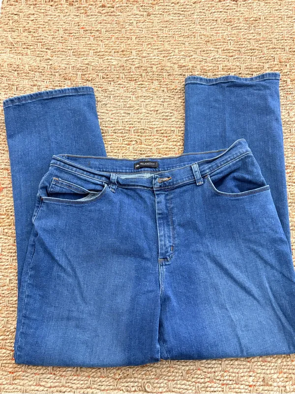 Lee Straight Leg Jeans in Blue Denim Relaxed Fit Size 14 Short - Image 3
