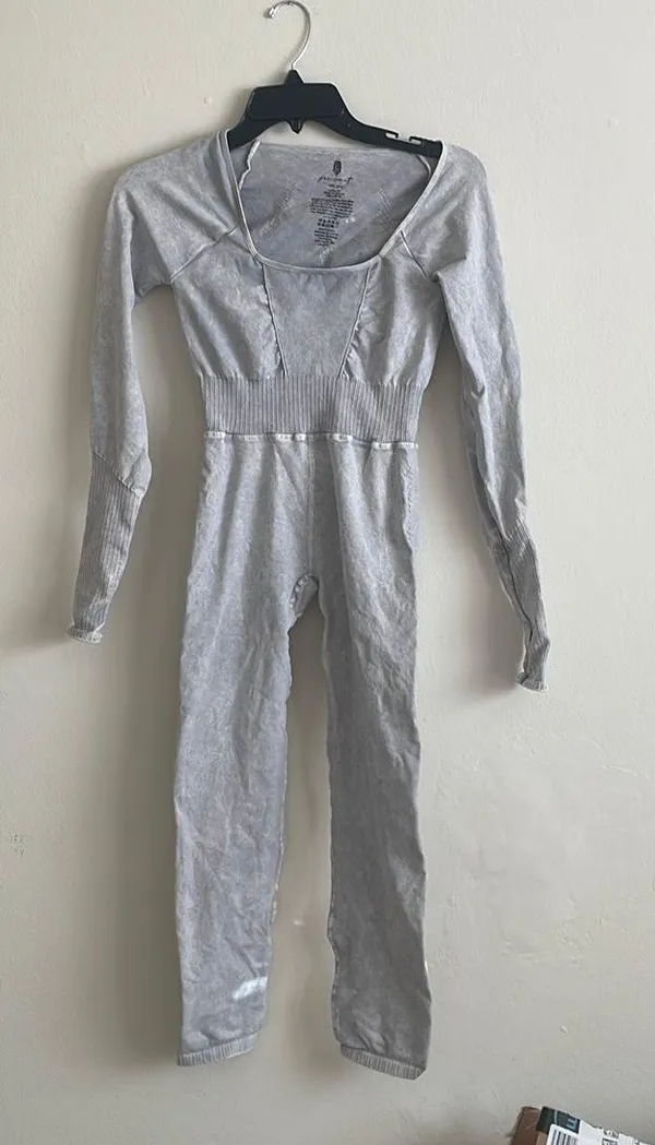 Free People Movement New Good Karma Onesie Ice Grey size XS/S - Image 3