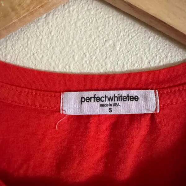 Perfectwhitetee Harley Cotton Boxy Crewneck Tee in Tomato Size Small - Image 3