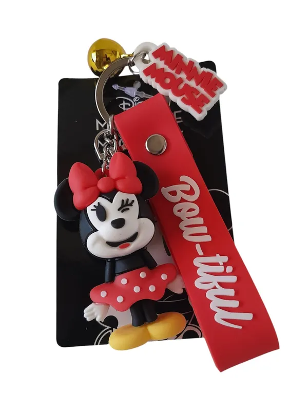 Disney Minnie Mouse 3D Keychain Wristlet Bowtiful Red Bag Charm + Stickers Set - Image 5