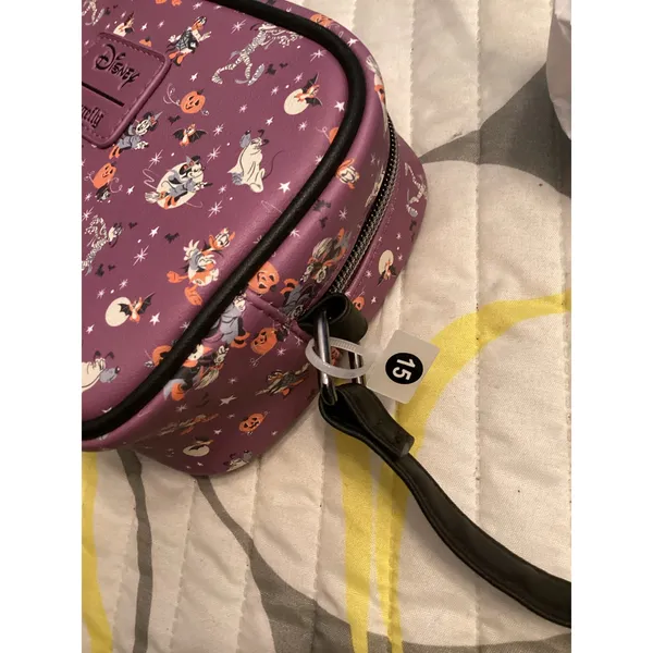 NWOT Loungefly Disney Mickey Mouse & Friends Purple Halloween AOP Crossbody Bag - Image 4