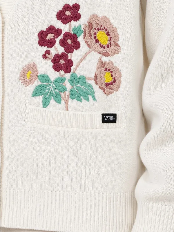 NWT Vans Floral Embroidered Cotton Cardigan XS/S - Image 2