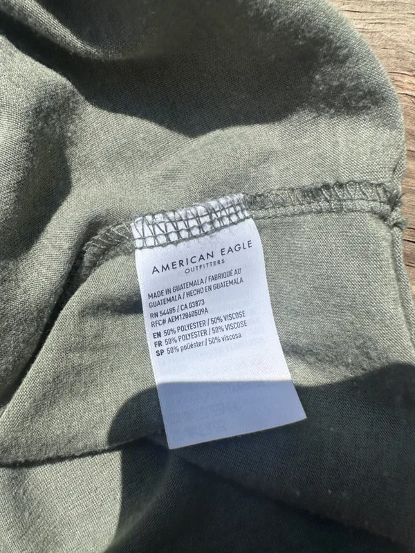 American Eagle Olive Drab Peplum Swing Top, Size S - Image 5