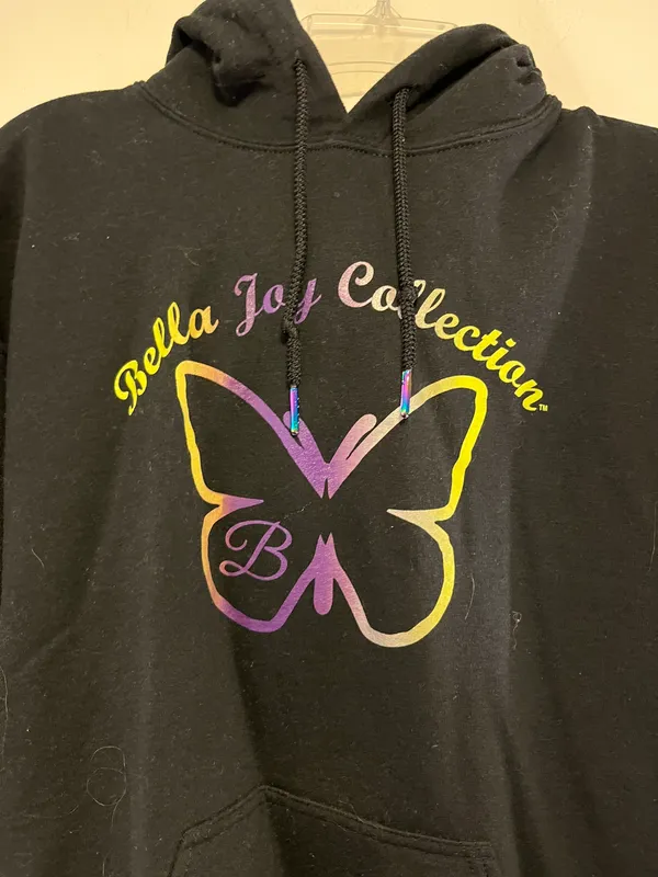Gildan Black Hoodie with Butterfly - Size M - Image 2