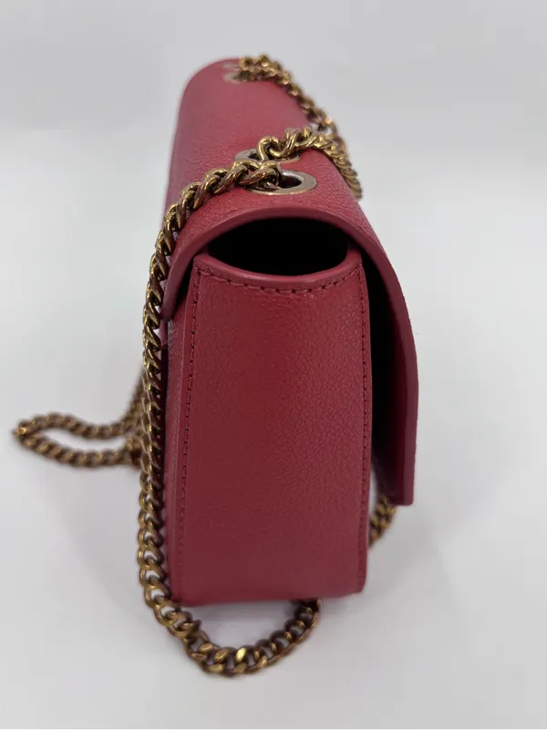 Charles & Keith Scarlet Pebbled Crossbody with Gold Chain Strap - Image 8