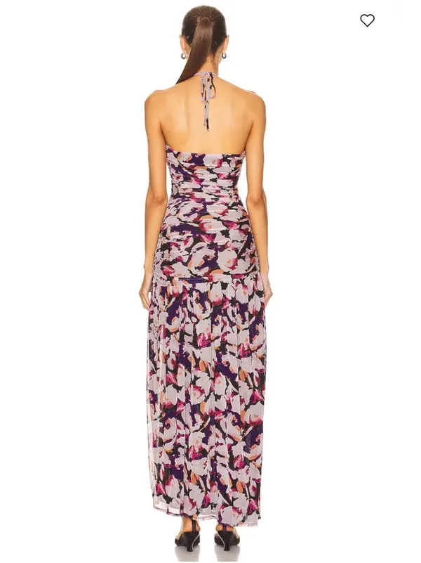 Nicholas Micaela Halter Neck Purple Floral Gown size XSMALL A1 - Image 2