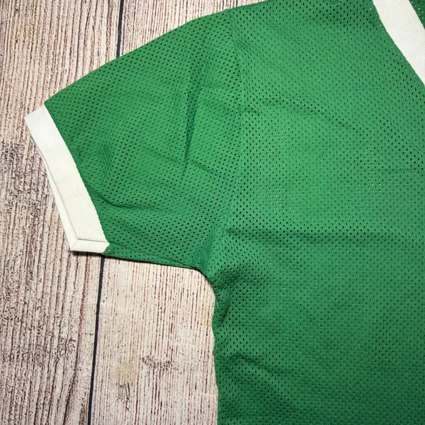 Vintage Soffe Athletic Mesh V-Neck Green Blank Jersey Womens M 70s Retro Tomboy‎ - Image 3