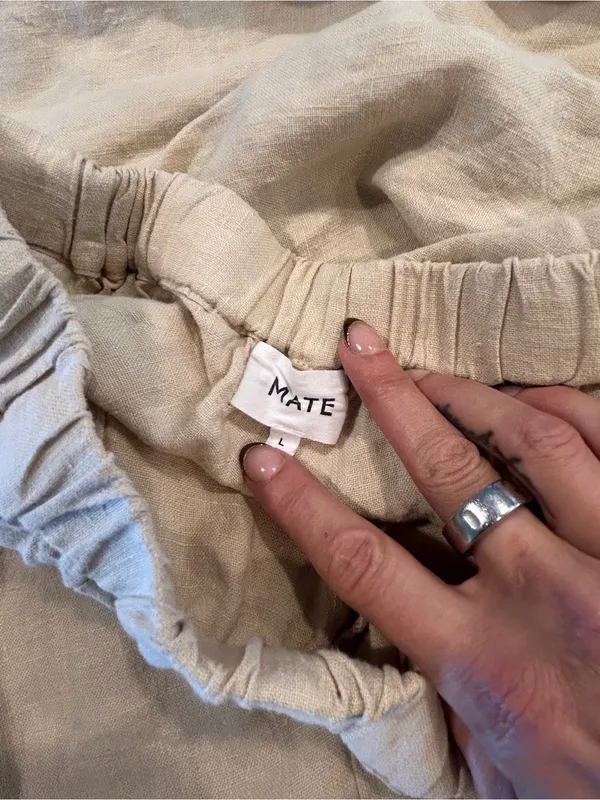 MATE The Label Willow 100% linen pants size Large - Image 5