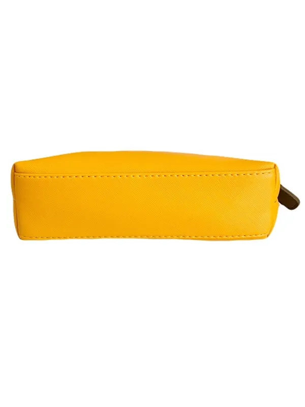 Bric’s Mustard Yellow Saffiano Makeup Toiletry Bag - Image 5