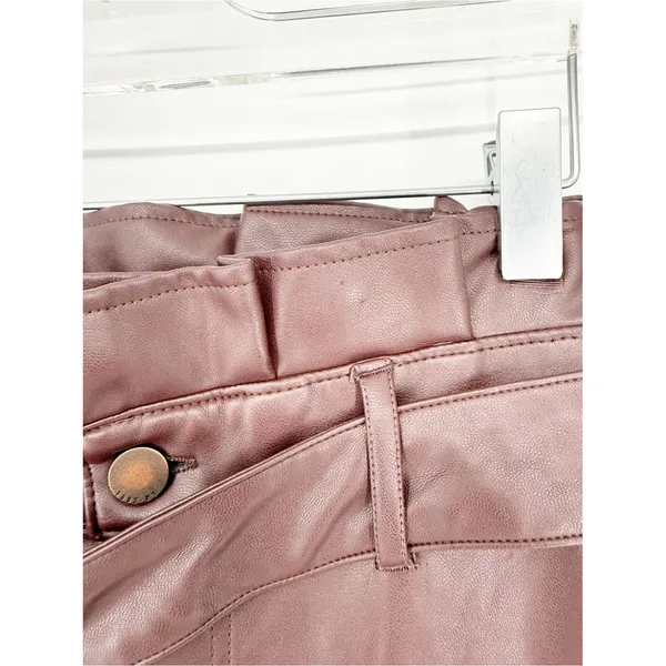 Abercrombie & Fitch Faux Leather Paperbag Waist Skinny Pants Women's S‎ Brown - Image 5
