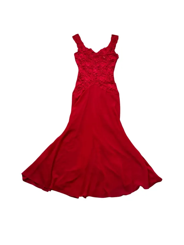 Vintage Victoria’s Secret Chiffon Lace Midi Slip Dress Romantic Feminine Boudoir - Image 2