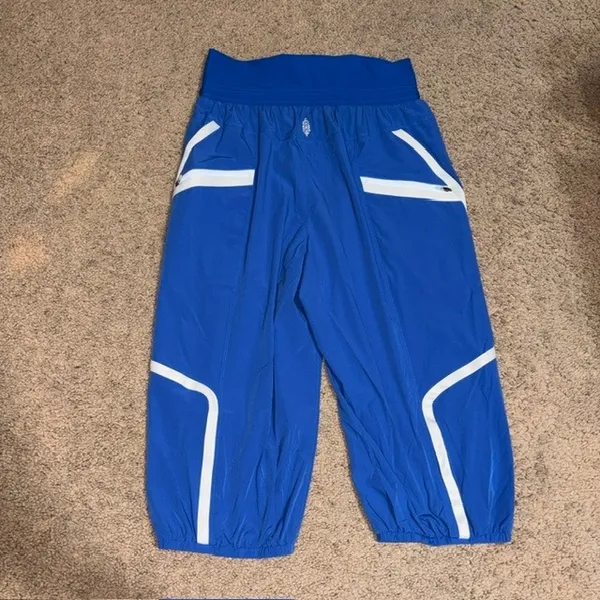 Free People Movement No Fear Run Cropped Pants Athlete Blue Combo Small - Image 6