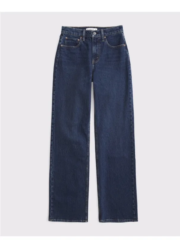 Abercrombie & Fitch Dark Blue High-Rise Jeans - Curve Love size 25 - Image 4