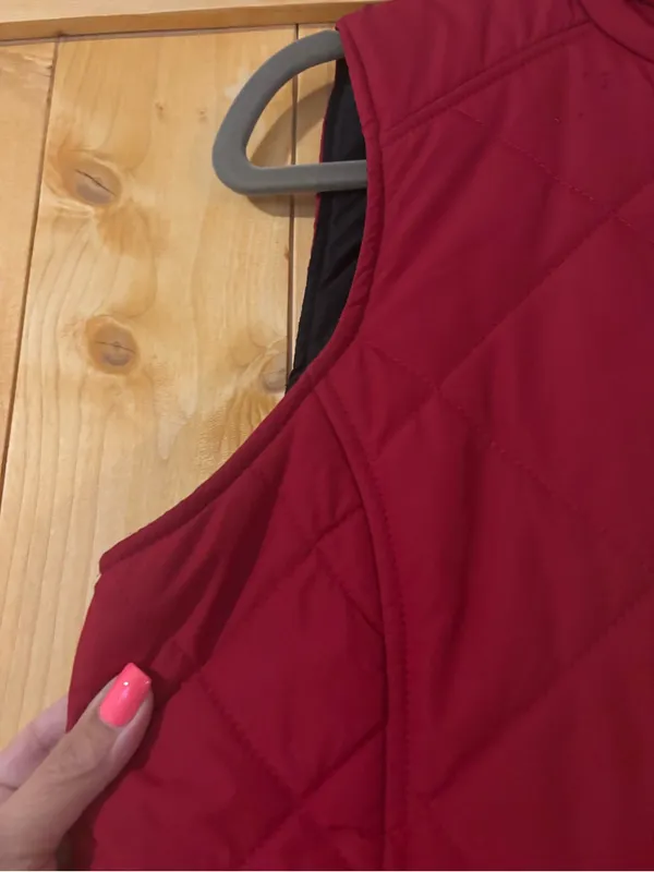 Lauren Ralph Lauren Red Quilted Zip-Up Vest Petite‎ Large PL⁠ - Image 4