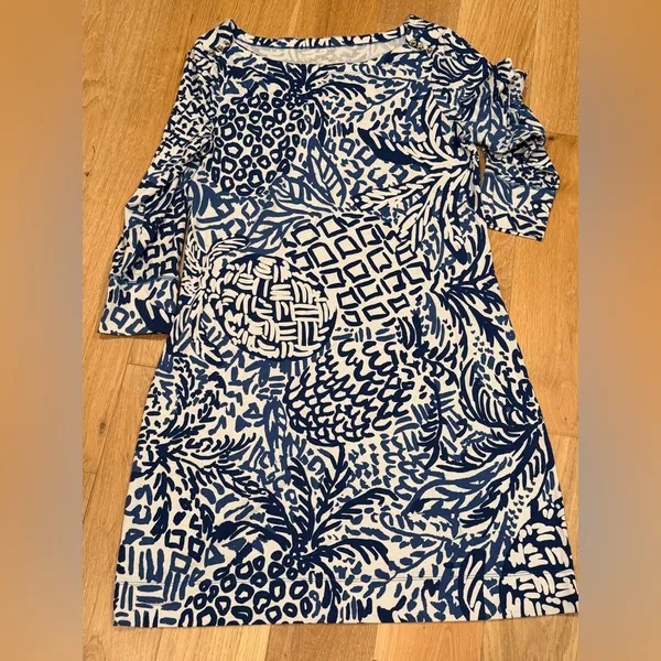 Lilly Pulitzer Sophie dress in the Indigo Home‎ Slice print medium - Image 2
