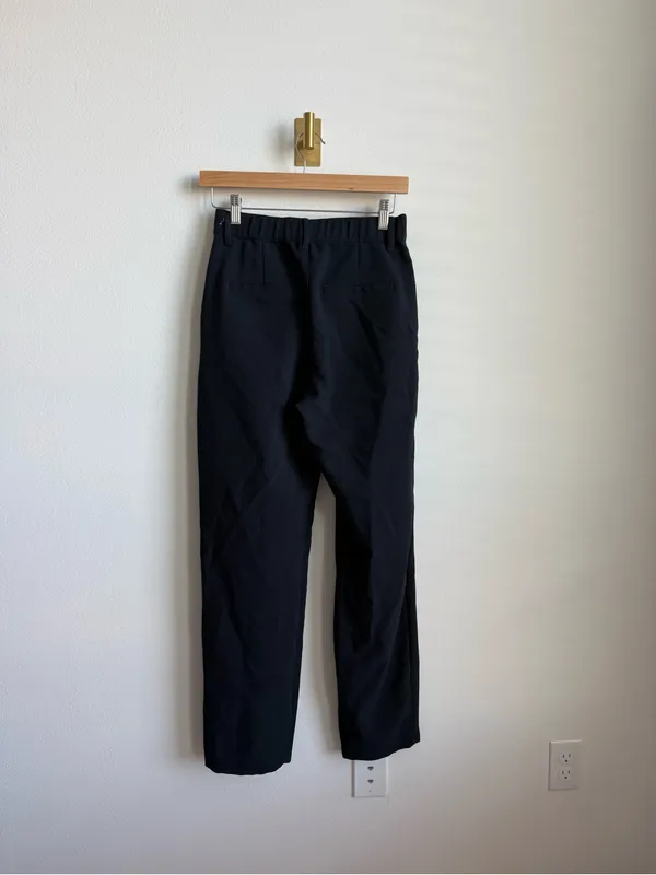 Abercrombie & Fitch High Rise Straight Leg Trousers Black Pull-On Dress Pants XS - Image 6