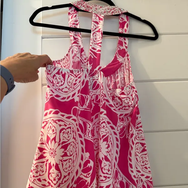 INC Pink and White Racer Back Top - Image 5