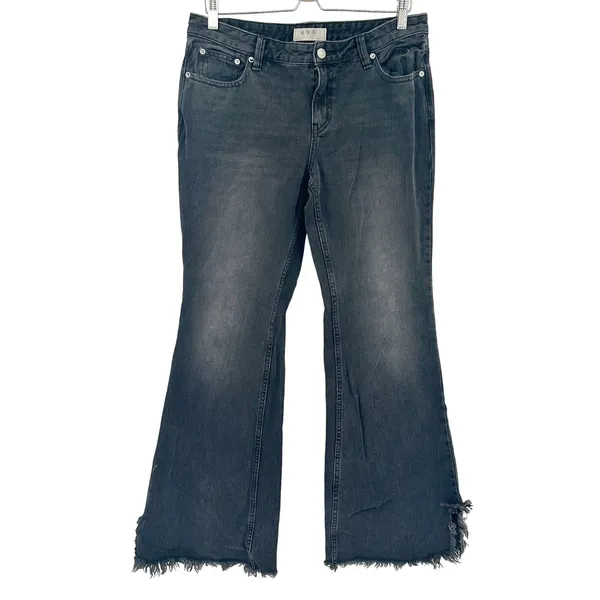 Free People FP We The Free Womens Raw Hem Distressed Western Flare Jeans Size 29 - Image 2