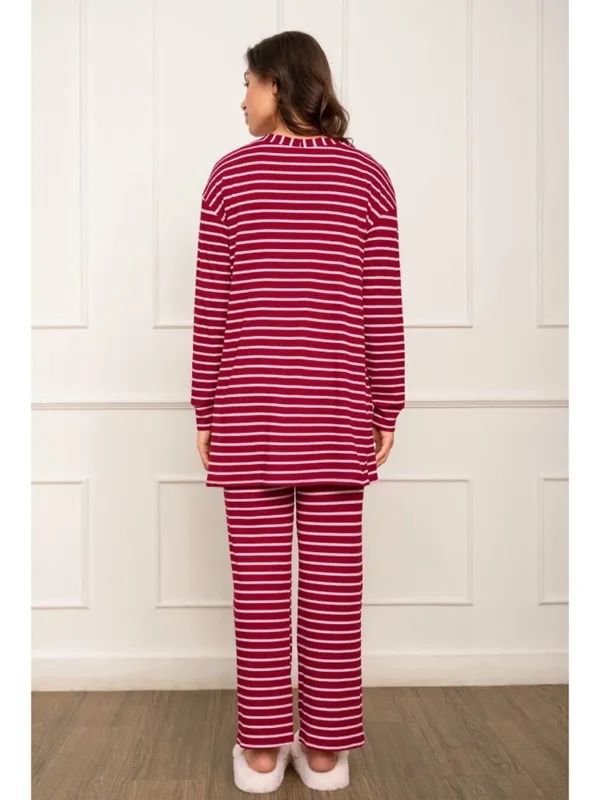 NWT Cupshe Red Striped 3-Piece Pajama Set - Size: Medium - Image 11