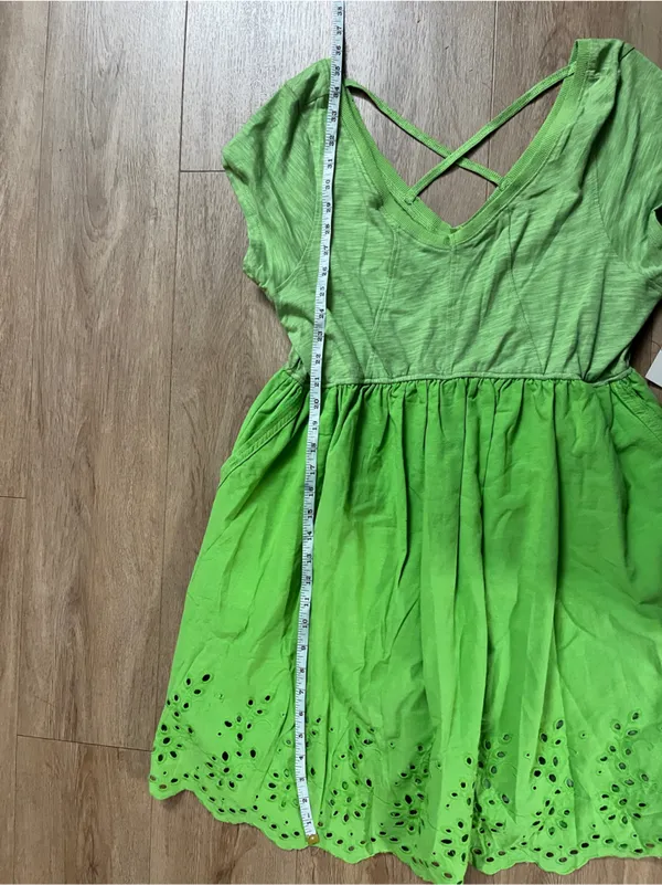 BOHME Aria Eyelet Lace Mini Dress in Green - Image 8