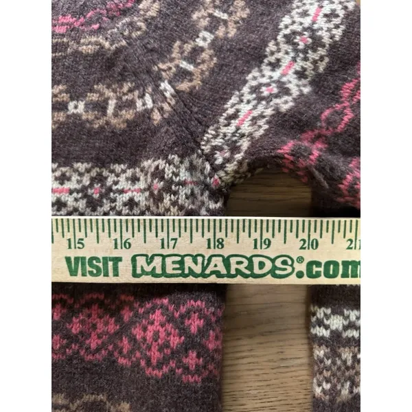 Old‎ Navy Fair Isle Sweater V Neck Pullover Lambswool Sz Large Holiday Christmas - Image 5