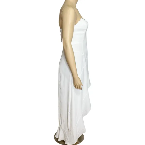 AMANDA UPRICHARD Symone Asymmetric Ruffle Maxi Dress, Ivory, XL - Image 11